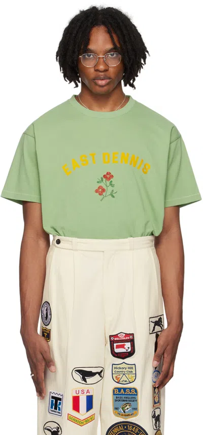 Bode Green 'east Dennis' T-shirt In Mint
