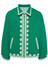 BODE GREEN EMBROIDERED EDGES COTTON SHIRT JACKET
