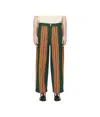 Bode Green  Orange Parakeet Stripe Trousers In Multicolor