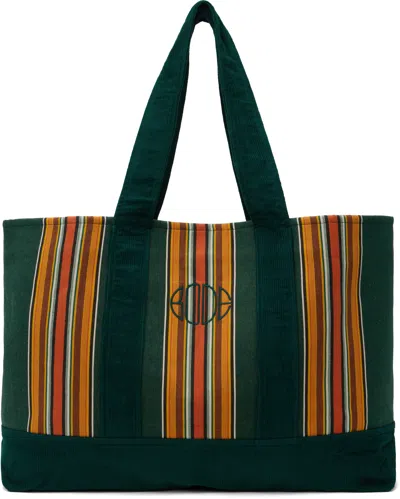 Bode Green Parakeet Stripe Tote In Green Multi