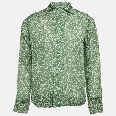 Pre-owned Bode Green Print Rayon Full Sleeve Shirt S/m
