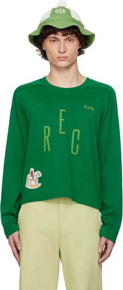 Bode Green 'rec' Pullover Sweater