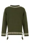 Bode Men Green Wool Moritz Sweater In Green