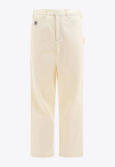Bode Greenskeeper Knolly Brook Denim Pants In White