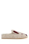 Bode Men Grey Fabric Rabbit Slippers In Multi
