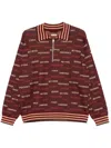Bode Gridiron Polo Shirt In Brown