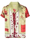 Bode Man Shirt Sage Green Size L Silk In Green