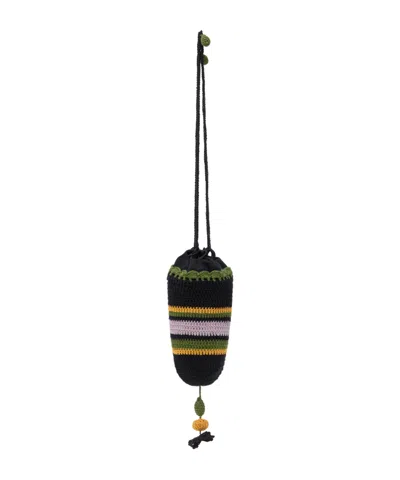 Bode Harbor Stripe Shoulder Bag In Black