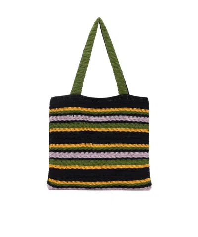 Bode Harbor Stripe Tote In Black
