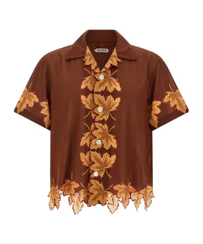 BODE LEAF-PRINT SCALLOPED SHIRT