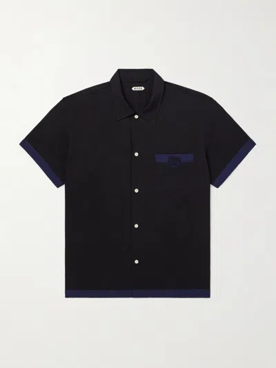Bode Heart-shaped Embellished Short-sleeved Shirt In Black