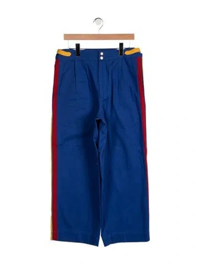 Pre-owned Bode High-rise Wide Leg Jeans In Blue