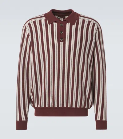 BODE HOGAN STRIPE WOOL AND CASHMERE POLO SWEATER