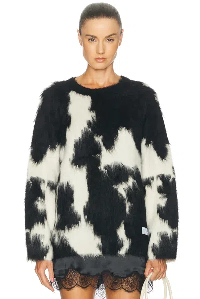 Bode Holstein Sweater In White Black