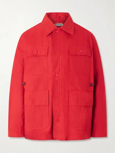Bode Hunting Waxed-cotton Jacket In Red
