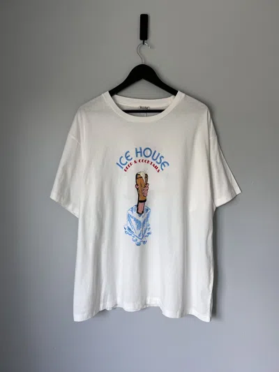 Pre-owned Bode Ice House Tee In Cream In White