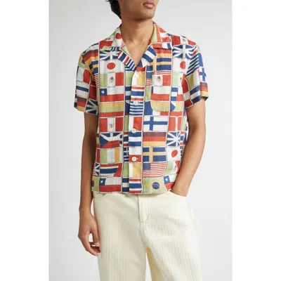 BODE BODE INTERNATIONAL LINEN CAMP SHIRT