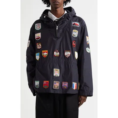 Bode Interrail Hooded Anorak In Navy Multi