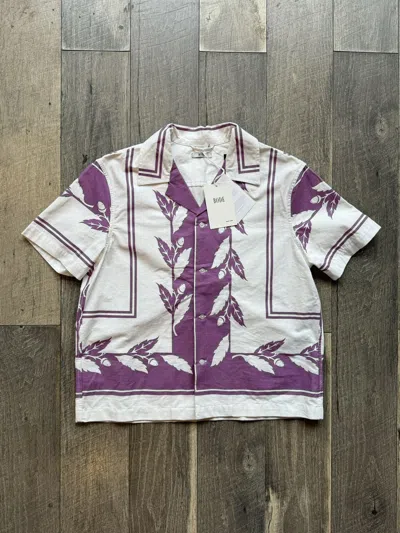 Pre-owned Bode Inverse Acorn Ss Button Up Shirt Fw22 New - M/l In White
