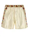 Bode Men Ivory Satin Candyfloss Bermuda Shorts In Neutral