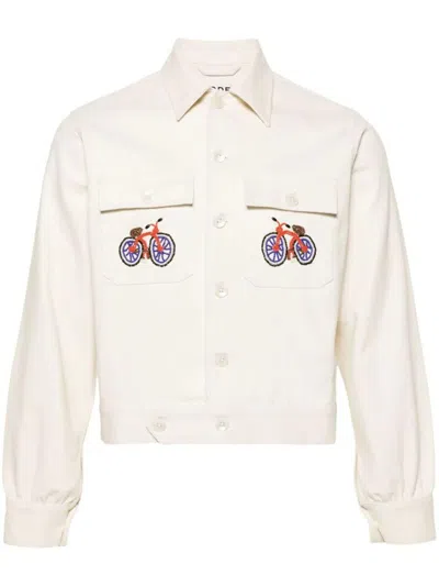 Bode Off-white Beaded Bicycle Jacket In Neutrals