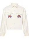 Bode Bicycle Beaded-details Shirt Jacket In White