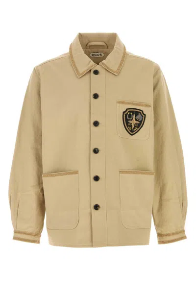 Bode Men Beige Cotton Bullion Jacket In Brown