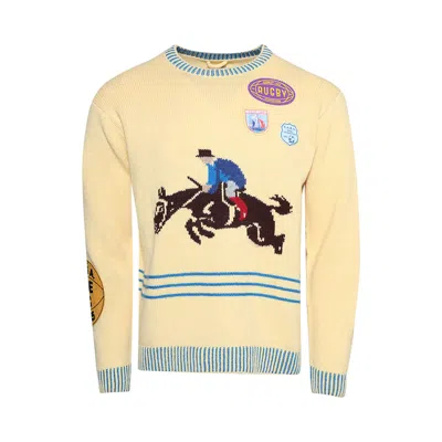 Pre-owned Bode Jockey Sweater 'yellw' | Yellow | Men's Size Xl