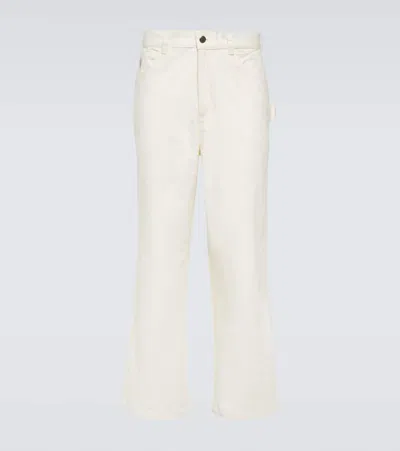 Bode Knolly Brook Cotton Herringbone Pants In Weiss