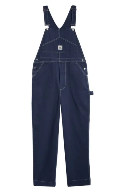 Bode Knolly Brook Cotton Twill Overalls In Dark Navy