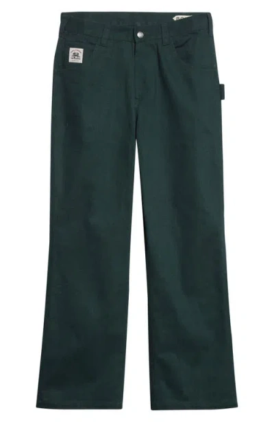 Bode Knolly Brook Cotton Twill Trousers In Green