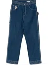 Bode Knolly Brook Straight-leg Embroidered Jeans In Blue