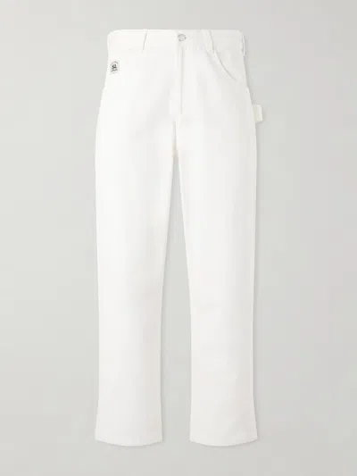 Bode Knolly Brook Straight-leg Cotton-twill Trousers In White