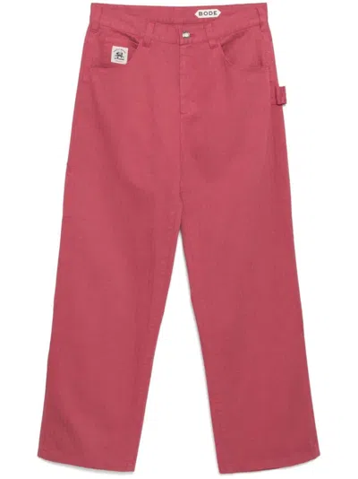 Bode Knolly Brook Trousers In Pink