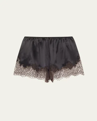 Bode Lace Inlay Tap Shorts In Black