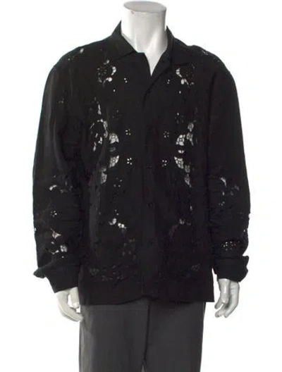 Pre-owned Bode Lace Pattern Long Sleeve Shirt In Black