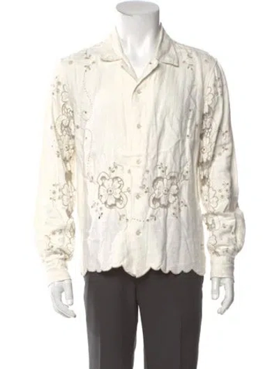 Pre-owned Bode Lace Pattern Long Sleeve Shirt In Neutral