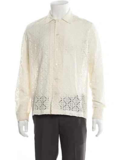 Pre-owned Bode Lace Pattern Long Sleeve Shirt In Neutral