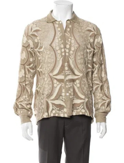 Pre-owned Bode Lace Pattern Long Sleeve Shirt In Neutral