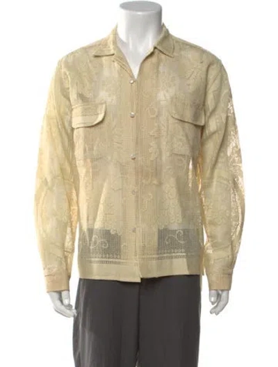 Pre-owned Bode Lace Pattern Long Sleeve Shirt In Neutrals