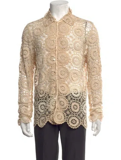 Pre-owned Bode Lace Pattern Long Sleeve Shirt In Neutrals