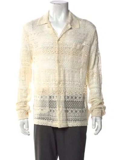 Pre-owned Bode Lace Pattern Long Sleeve Shirt In Neutrals