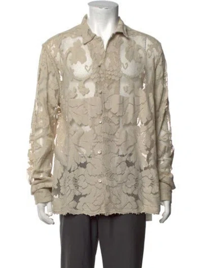 Pre-owned Bode Lace Pattern Long Sleeve Shirt In Neutrals