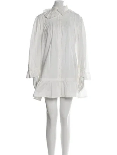 Pre-owned Bode Lace Pattern Mini Dress In White
