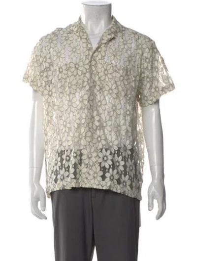 Pre-owned Bode Lace Pattern Short Sleeve Shirt In Neutral