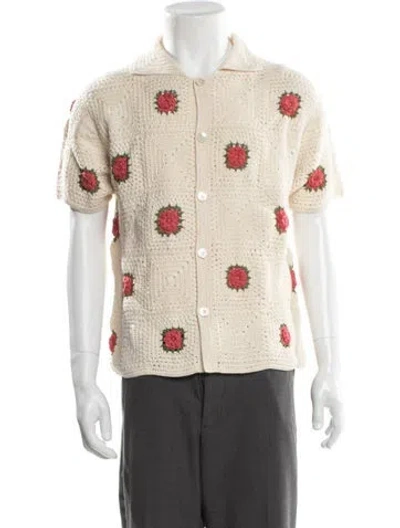 Pre-owned Bode Lace Pattern Short Sleeve Shirt In Neutral