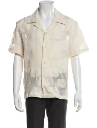 Pre-owned Bode Lace Pattern Short Sleeve Shirt In Neutral