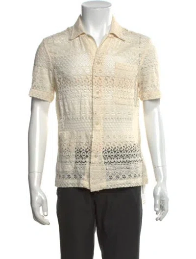 Pre-owned Bode Lace Pattern Short Sleeve Shirt In Neutrals