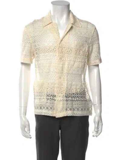 Pre-owned Bode Lace Pattern Short Sleeve Shirt In Neutrals