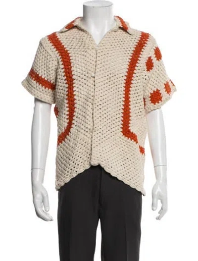 Pre-owned Bode Lace Pattern Short Sleeve Shirt W/ Tags In Neutral